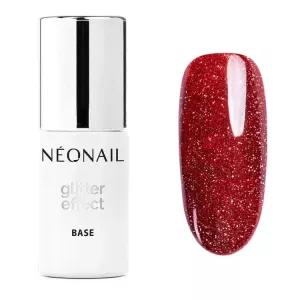 Baza hybrydowa NeoNail Glitter Effect Base Red Shine - 7,2 ml