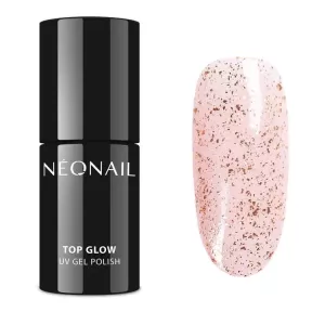 Top hybrydowy Top Glow Rose Gold Flakes NeoNail – 7,2 ml