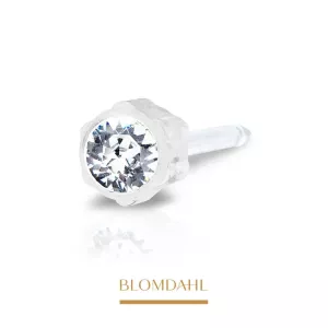 Kolczyk do przekłuwania uszu Blomdahl - Crystal 4 mm