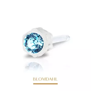 Kolczyk do przekłuwania uszu Blomdahl - Aquamarine 4 mm