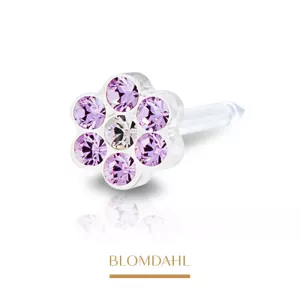 Kolczyk do przekłuwania uszu Blomdahl - Daisy Violet/ Crystal 5 mm