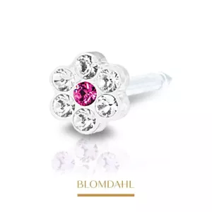 Kolczyk do przekłuwania uszu Blomdahl - Crystal / Rose 5 mm