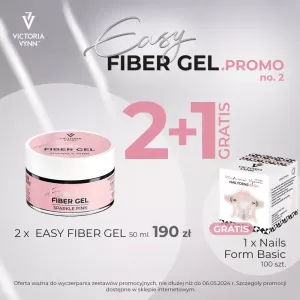 Easy Fiber Gel Victoria Vynn PROMO 2 (2 x Easy Fiber Gel 50 ml + 1 x Nails Form Basic 100 szt. GRATIS!)